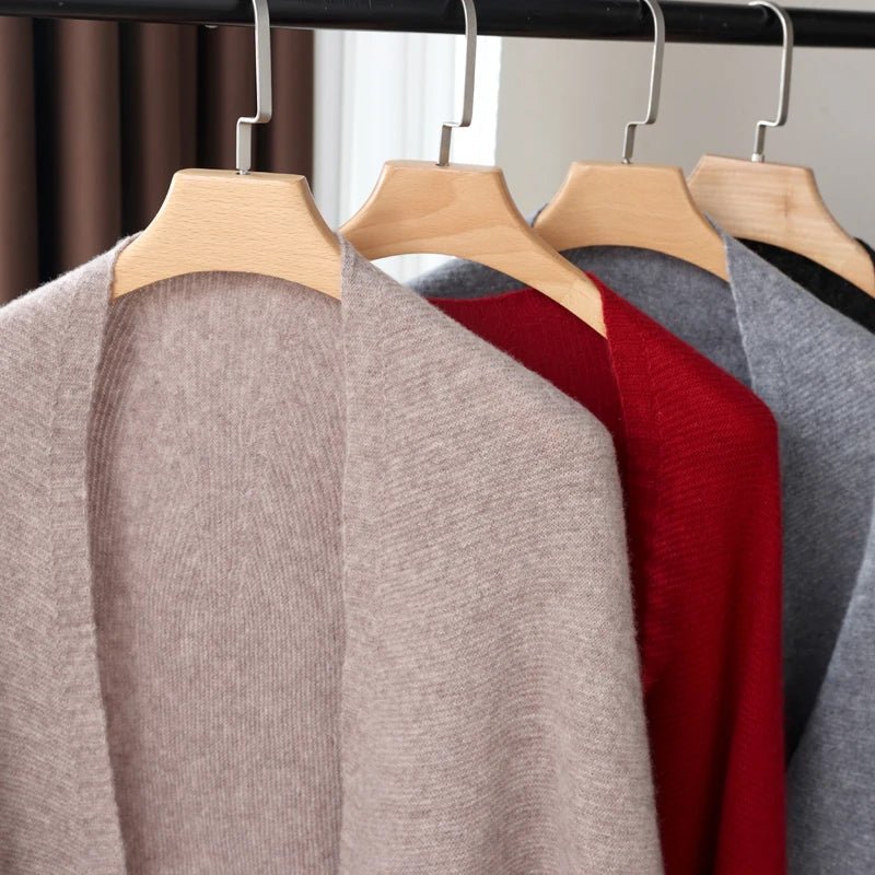 Merelle Cardigan | Pure Merino Wool Wrap Cardigan, - GET SOVERAJJ544-Red-S