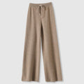 Luxury Wide - Leg Cashmere Knit Pants – Soft, Elegant & Effortlessly Chic - GET SOVERAHH781-Khaki-S