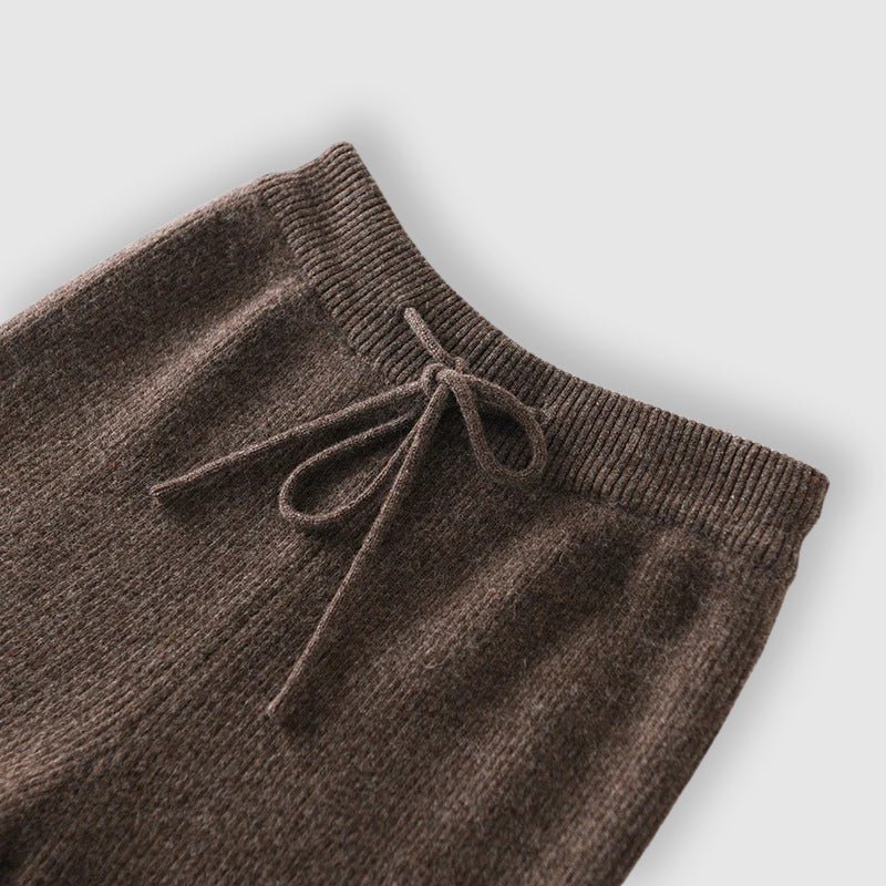 Luxury Wide - Leg Cashmere Knit Pants – Soft, Elegant & Effortlessly Chic - GET SOVERAHH781-Gray-S