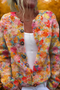 Marlowe | Women's Floral Cardigan Open-Front Relaxed Fit
