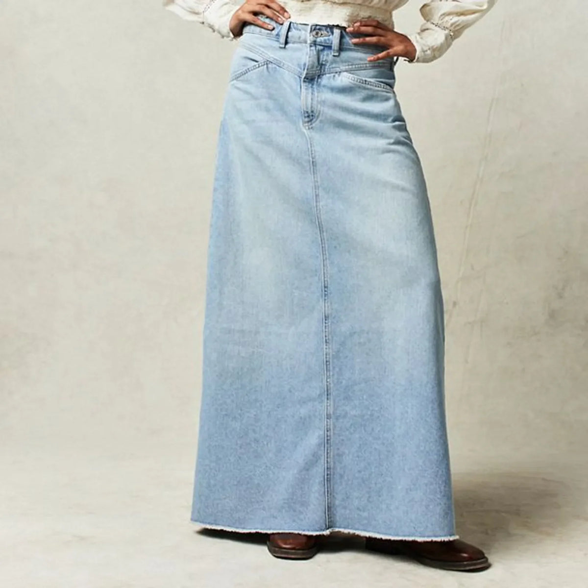 Briar | Women's Denim Skirt A-Line Dropped Waist