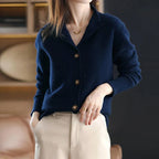 Veneto | Women's Polyester Cardigan High Neck Ribbed