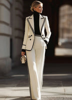 Verena | Women's Double-Breasted Suit Set Blazer Wide-Leg Pants Office