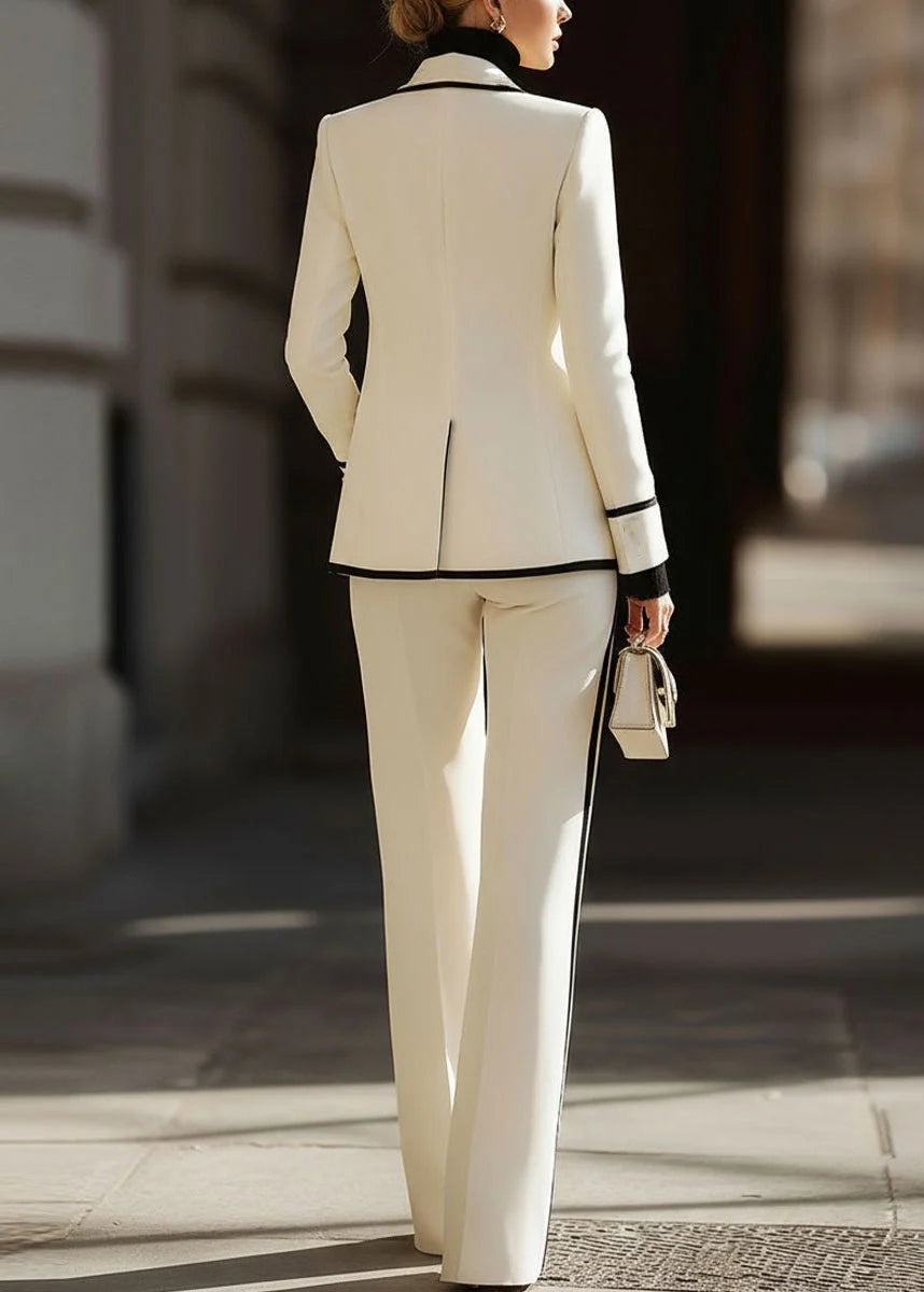 Verena | Women's Double-Breasted Suit Set Blazer Wide-Leg Pants Office
