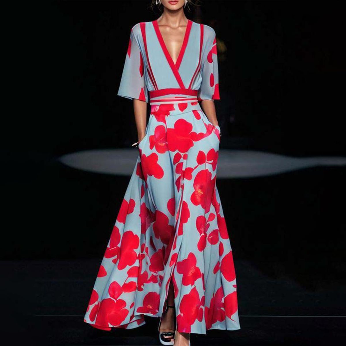 Women’s Midi Dress with Short Sleeves