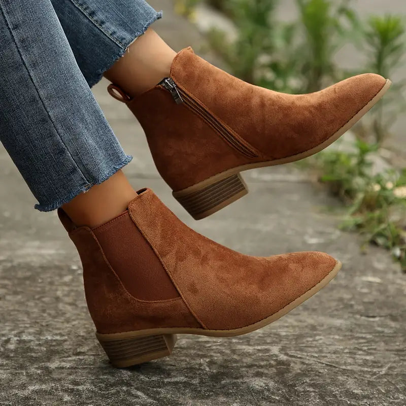 Amara | Women's Chelsea Ankle Boots Suede Pointed Toe