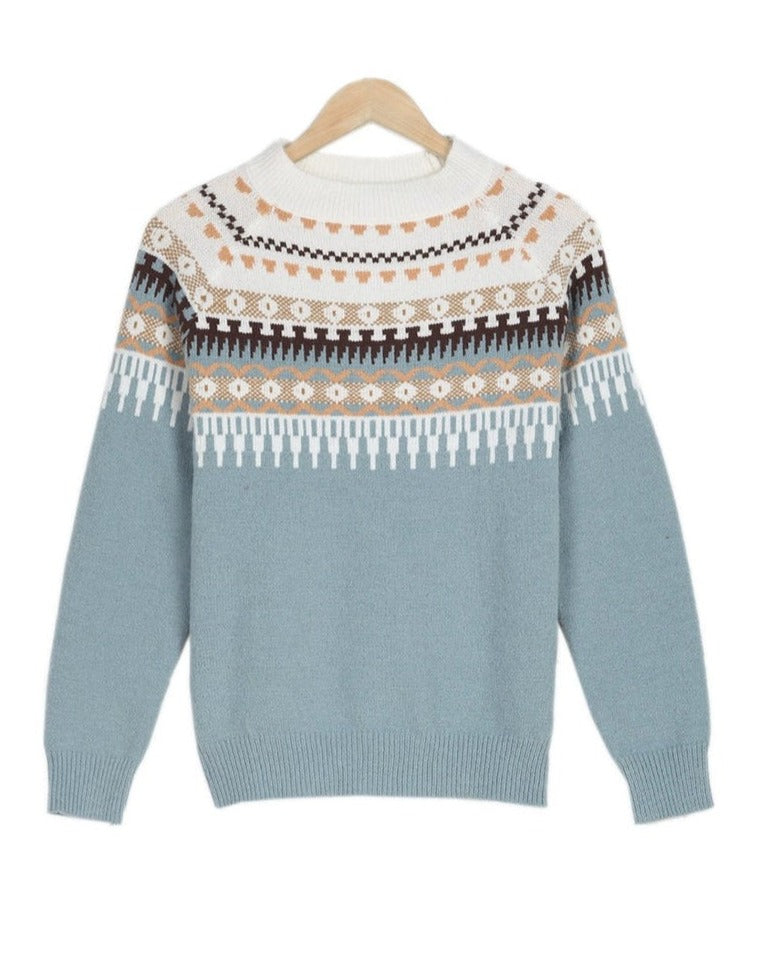 Solstice | Women's Knit Jumper Nordic Print Crew Neck