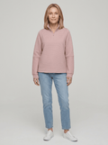 Women’s Ribbed Half - Zip Sweater – V - Neck Relaxed Fit Pullover - GET SOVERAFL993-GS-Light Pink-S