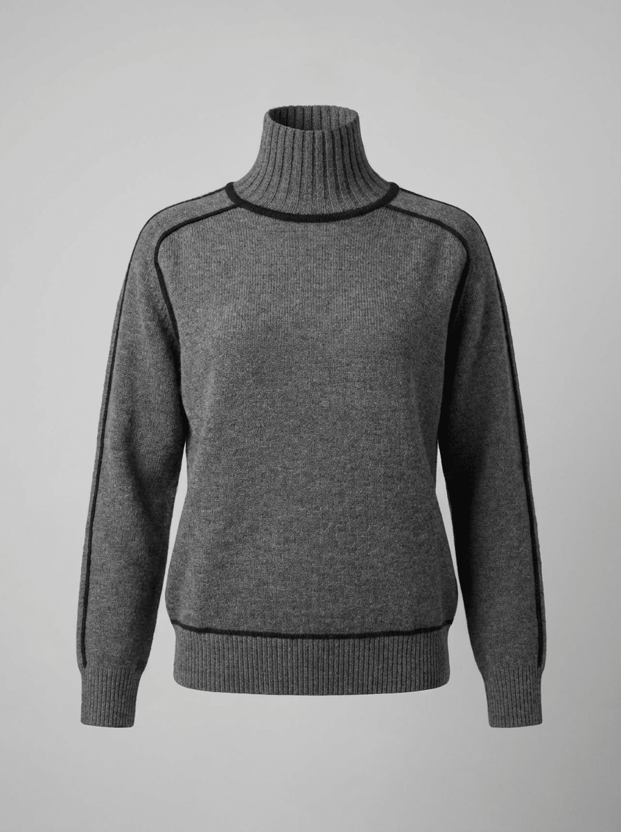 Turtleneck Sweater – Minimalist Color Block Knit - GET SOVERADWOD5-ER138037