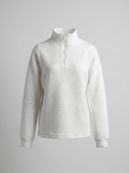 Women’s Ribbed Half - Zip Sweater – V - Neck Relaxed Fit Pullover - GET SOVERAFL993-GS-Black-S