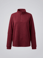 Women’s Ribbed Half - Zip Sweater – V - Neck Relaxed Fit Pullover - GET SOVERAFL993-GS-Black-S