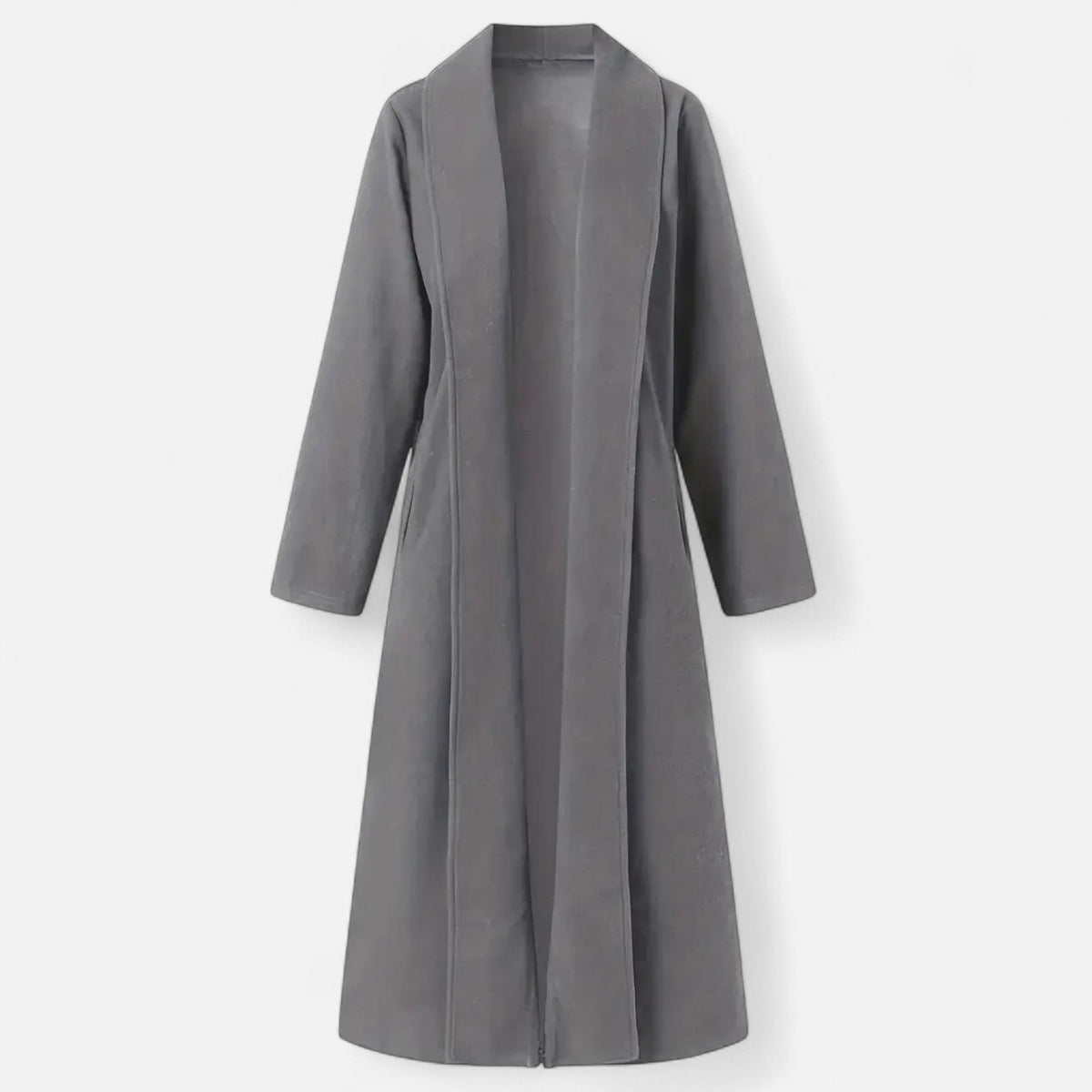 Women’s Long Plus - Size Trench Coat – Lightweight Elegant Lapel Jacket - GET SOVERAHH691-Khaki-XS