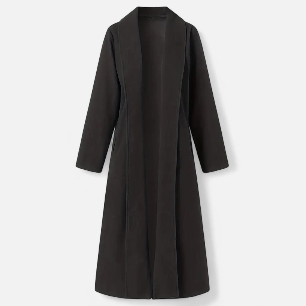 Women’s Long Plus - Size Trench Coat – Lightweight Elegant Lapel Jacket - GET SOVERAHH691-Khaki-XS
