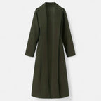 Women’s Long Plus - Size Trench Coat – Lightweight Elegant Lapel Jacket - GET SOVERAHH691-Khaki-XS