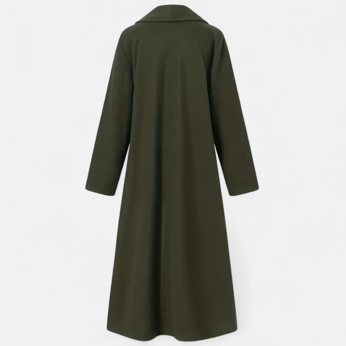 Women’s Long Plus - Size Trench Coat – Lightweight Elegant Lapel Jacket - GET SOVERAHH691-Khaki-XS