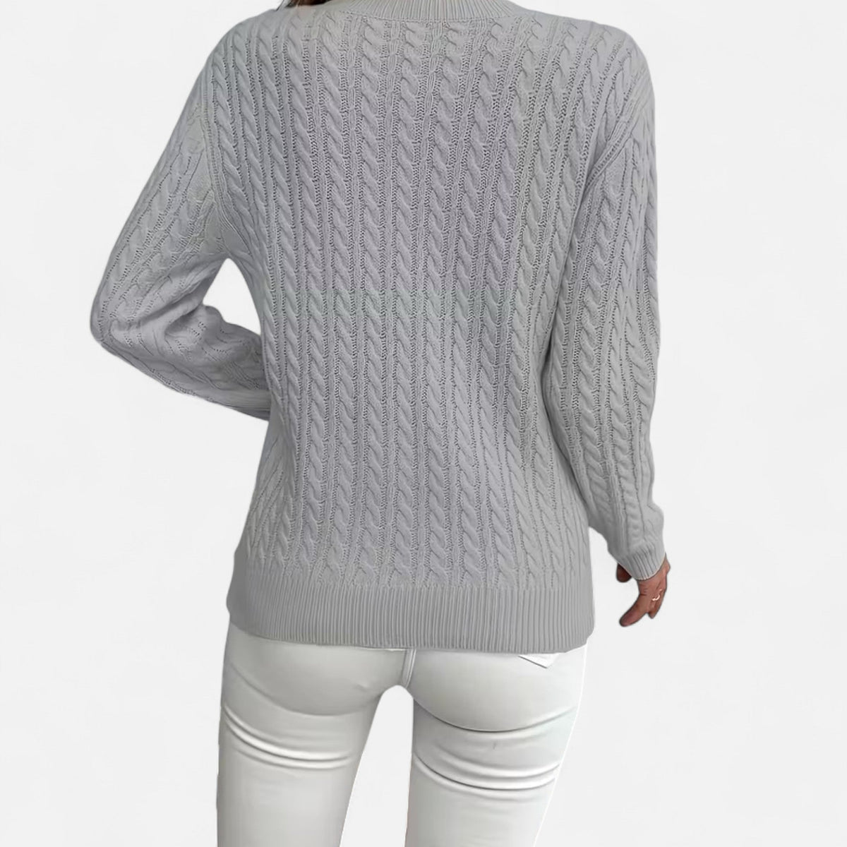 Women’s Loose - Fit Knit Sweater – Soft Round - Neck Lightweight Pullover - GET SOVERAHH635-Black-S
