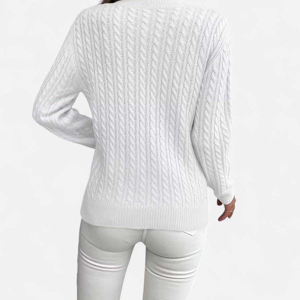 Women’s Loose - Fit Knit Sweater – Soft Round - Neck Lightweight Pullover - GET SOVERAHH635-Black-S