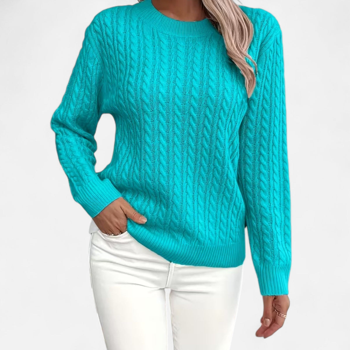 Women’s Loose - Fit Knit Sweater – Soft Round - Neck Lightweight Pullover - GET SOVERAHH635-Black-S