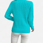 Women’s Loose - Fit Knit Sweater – Soft Round - Neck Lightweight Pullover - GET SOVERAHH635-Black-S