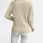 Women’s Loose - Fit Knit Sweater – Soft Round - Neck Lightweight Pullover - GET SOVERAHH635-Black-S