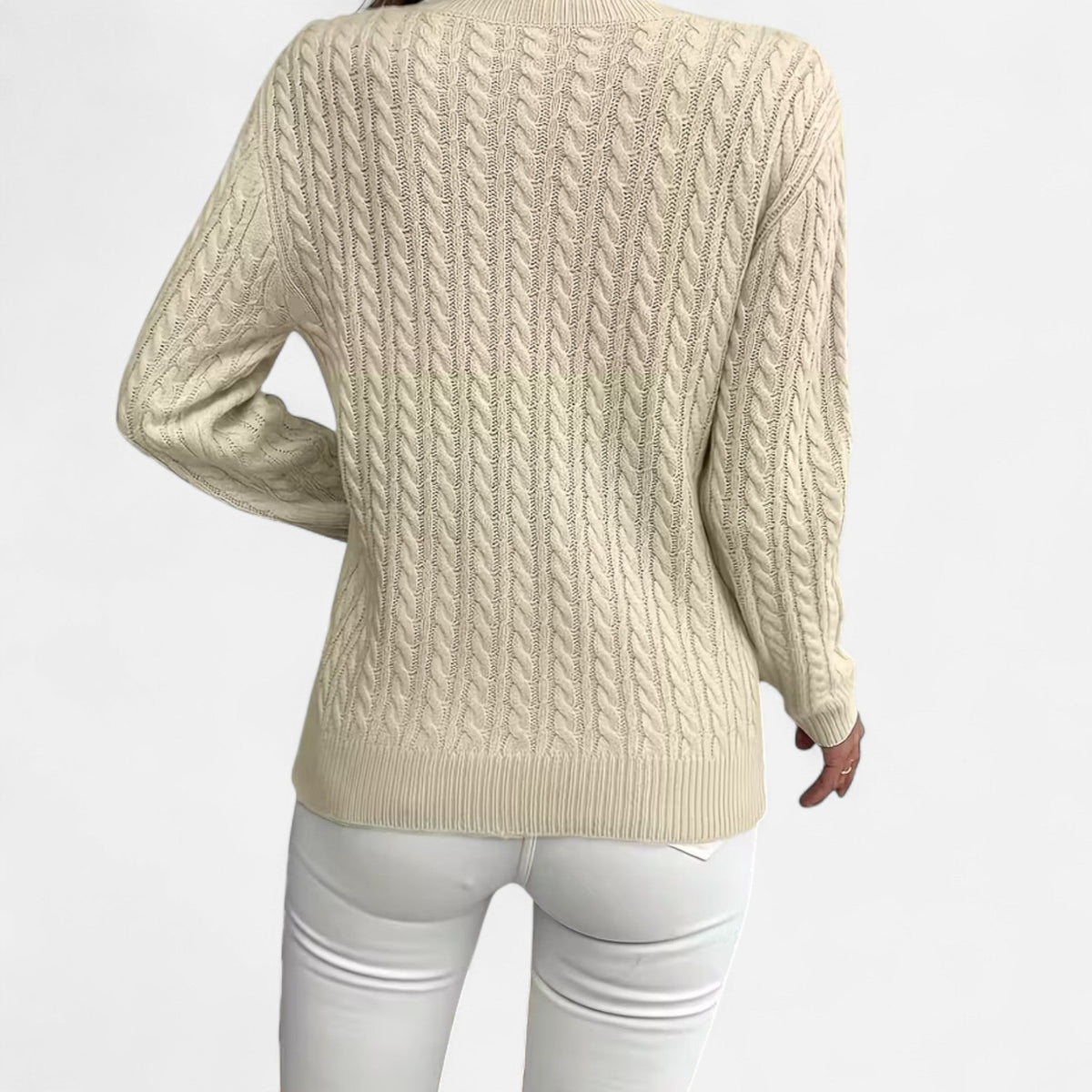 Women’s Loose - Fit Knit Sweater – Soft Round - Neck Lightweight Pullover - GET SOVERAHH635-Black-S