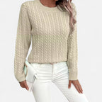 Women’s Loose - Fit Knit Sweater – Soft Round - Neck Lightweight Pullover - GET SOVERAHH635-Black-S