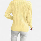 Women’s Loose - Fit Knit Sweater – Soft Round - Neck Lightweight Pullover - GET SOVERAHH635-Black-S