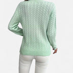 Women’s Loose - Fit Knit Sweater – Soft Round - Neck Lightweight Pullover - GET SOVERAHH635-Black-S