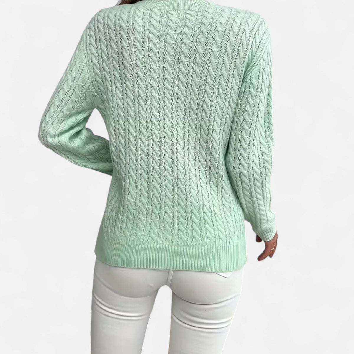 Women’s Loose - Fit Knit Sweater – Soft Round - Neck Lightweight Pullover - GET SOVERAHH635-Black-S