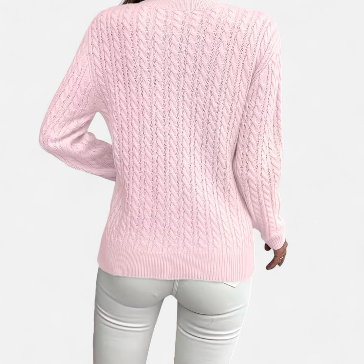 Women’s Loose - Fit Knit Sweater – Soft Round - Neck Lightweight Pullover - GET SOVERAHH635-Black-S