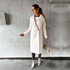 Double - Breasted Long Coat – Elegant Winter Warmth & Timeless Design - GET SOVERA