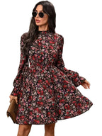 Women's Floral Long-Sleeve Mini Dress